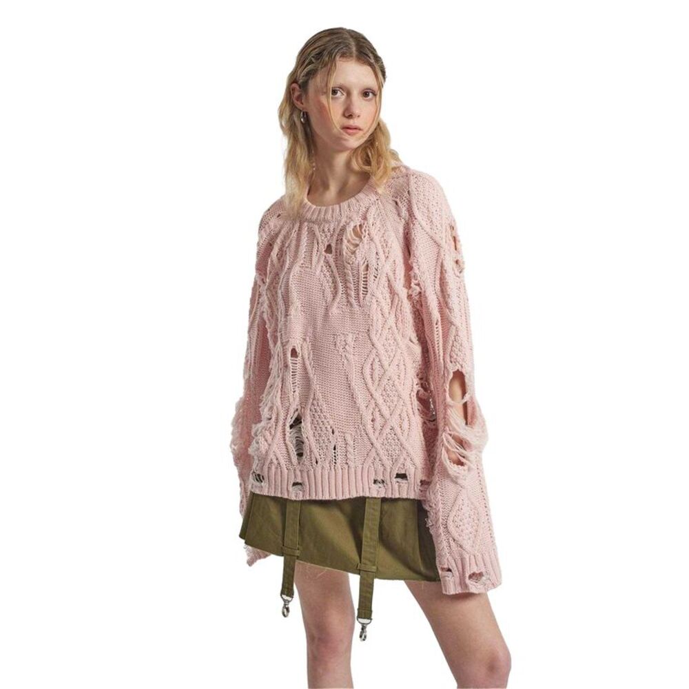 The Ragged Priest Womens/Ladies Disciple Cable Knit Maxi Dress / Pink